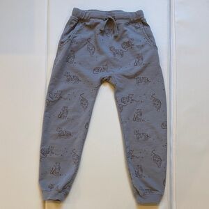 Rylee + Cru Gray Kids Jogger Pants with Tiger Print